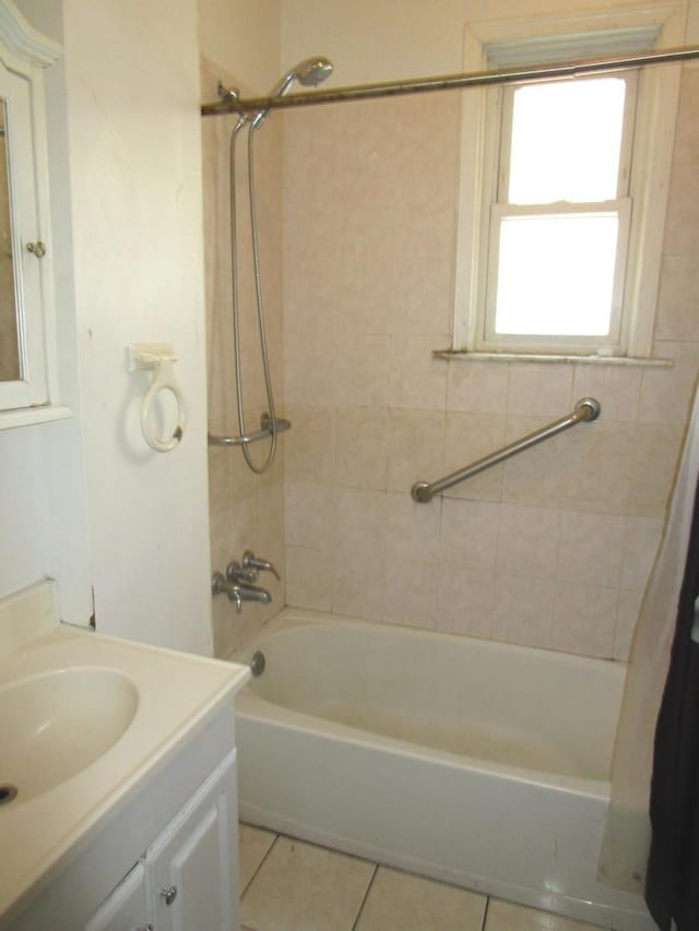8742 S Racine Ave, Chicago, IL 60620 - full bath with shower / tub combo, tile patterned floors, and vanity