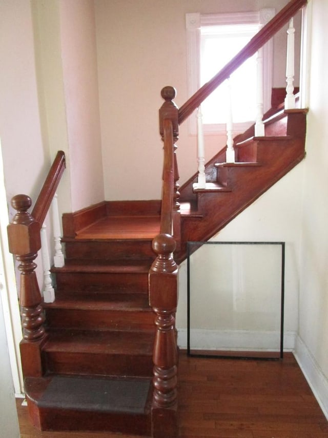 8742 S Racine Ave, Chicago, IL 60620 - stairs with wood finished floors and baseboards