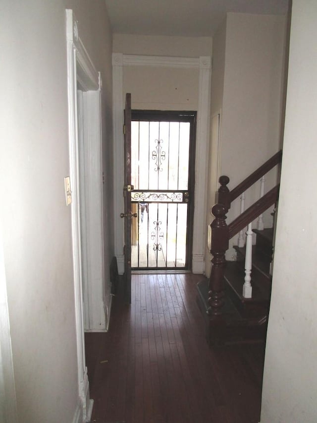 8742 S Racine Ave, Chicago, IL 60620 - hall featuring hardwood / wood-style floors, stairs, and baseboards