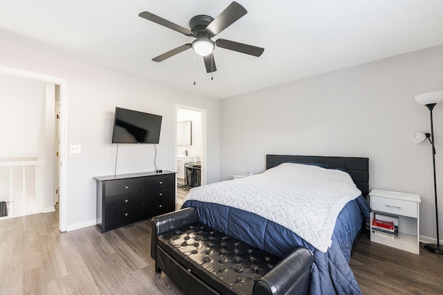 931 Old Oak Cir, Algonquin, IL 60102 - bedroom featuring wood finished floors, baseboards, and ceiling fan