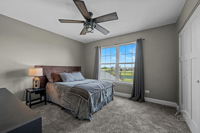 2027 Heatherstone Ct, Plainfield, IL 60586 - carpeted bedroom with a closet, baseboards, and ceiling fan