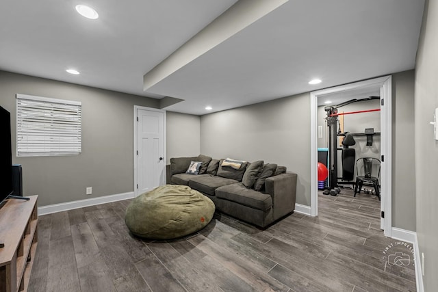 2027 Heatherstone Ct, Plainfield, IL 60586 - living room with wood finished floors, baseboards, and recessed lighting