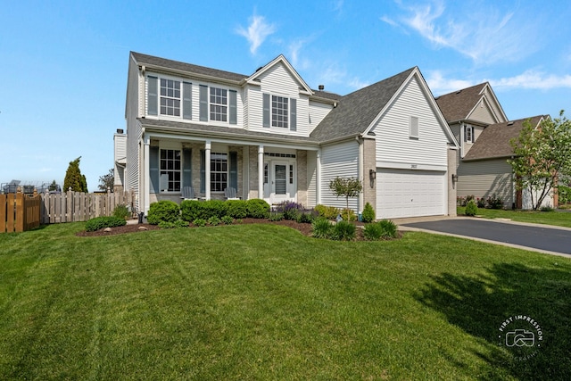2027 Heatherstone Ct, Plainfield, IL 60586 - view of front of house featuring asphalt driveway, covered porch, a garage, and brick siding