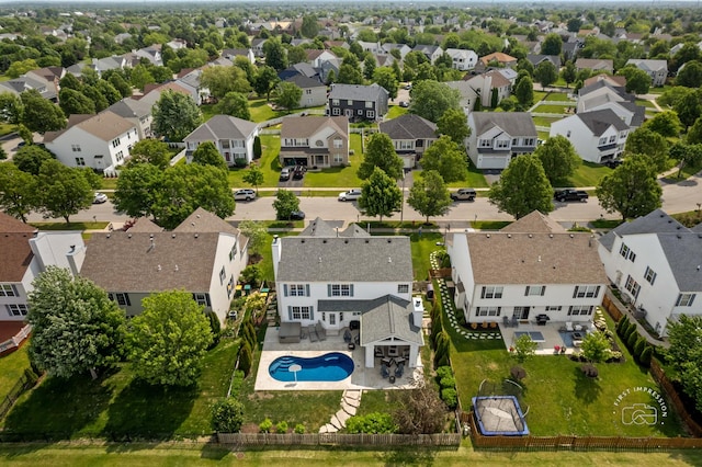 2027 Heatherstone Ct, Plainfield, IL 60586 - aerial view of residential area with a pool area