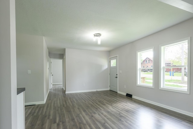 211 N Center St, Buda, IL 61314 - foyer featuring dark wood-style floors and baseboards