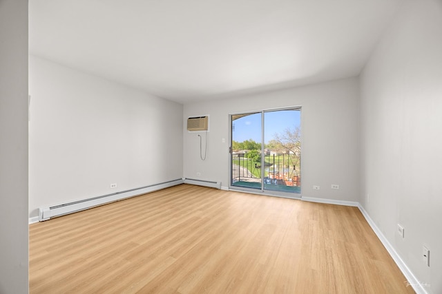 17963 Huntleigh Ct Unit 302, Country Club Hills, IL 60478 - empty room with light wood-style floors, a baseboard heating unit, baseboards, and baseboard heating