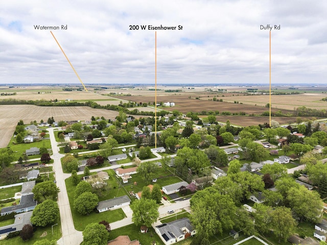 200 W Eisenhower St, Waterman, IL 60556 - bird's eye view with a rural view and a residential view