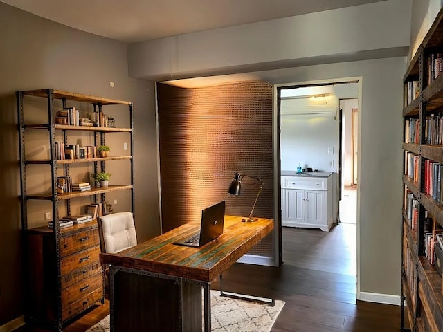 642 Angling Rd, Paw Paw, IL 61353 - office space with dark wood-type flooring and baseboards