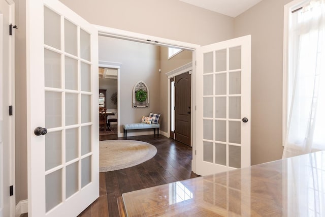 9760 Janel Dr, Bloomington, IL 61705 - foyer entrance featuring wood finished floors and french doors