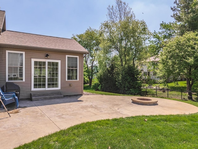 9760 Janel Dr, Bloomington, IL 61705 - view of patio / terrace featuring a fire pit