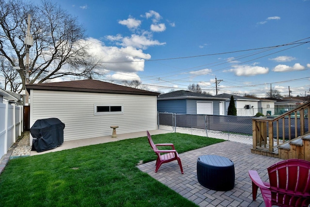 view of yard with a patio area