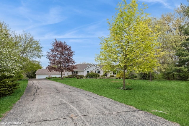 296 Regina Ln, Belvidere, IL 61008 - ranch-style home featuring asphalt driveway, a front lawn, and an attached garage