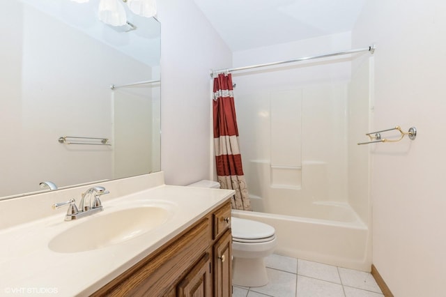 296 Regina Ln, Belvidere, IL 61008 - full bathroom with toilet, tile patterned flooring, shower / bath combo, and vanity