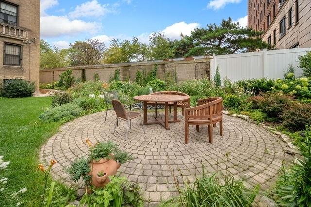 view of patio / terrace with a fenced backyard and outdoor dining area