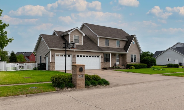 755 S Laura Ln, Diamond, IL 60416 - traditional home with driveway, a shingled roof, brick siding, and an attached garage