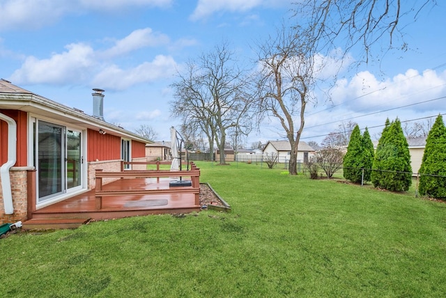 10756 Mason Ave, Chicago Ridge, IL 60415 - view of yard featuring a wooden deck and a fenced backyard