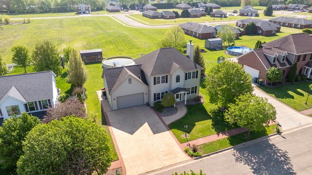 aerial view of residential area