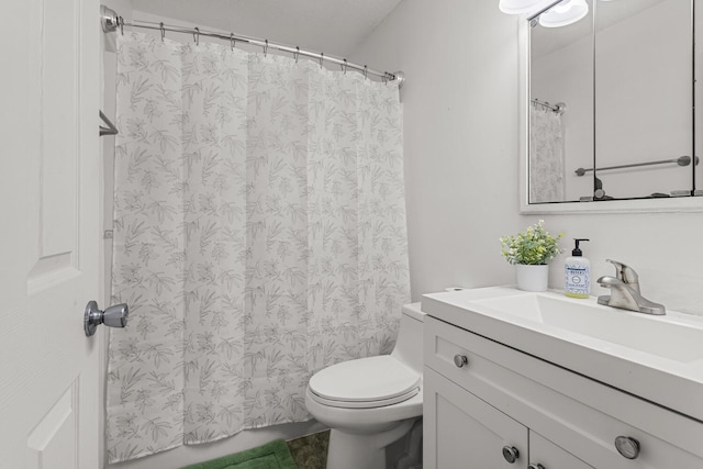 913 W Eads St, Urbana, IL 61801 - full bathroom with toilet, vanity, and a shower with shower curtain