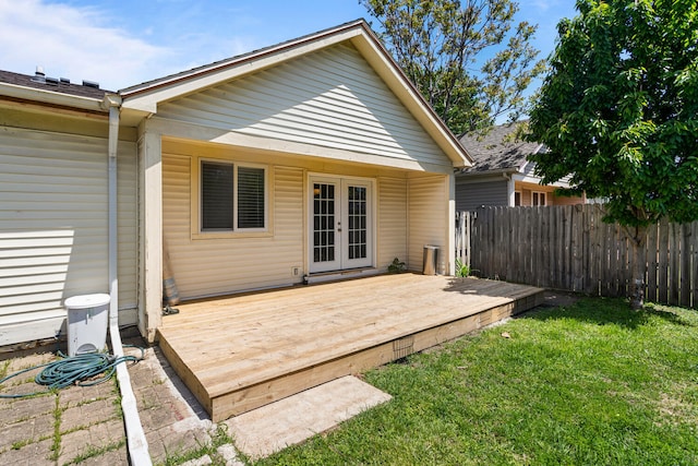 913 W Eads St, Urbana, IL 61801 - rear view of house with french doors and a wooden deck