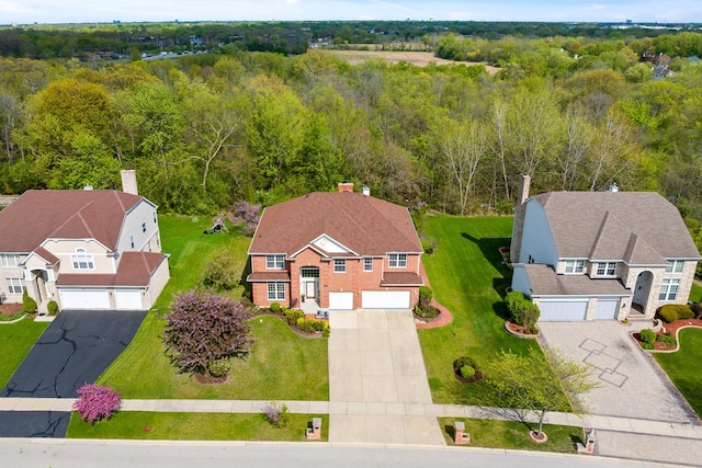 405 Lela Ln, Bartlett, IL 60103 - view from above of property with a heavily wooded area