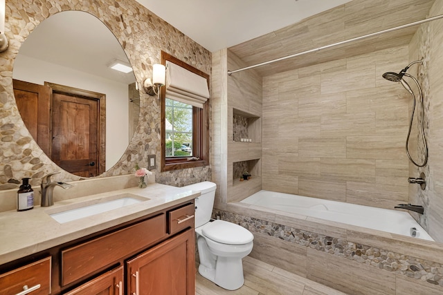 2588 Big Bluestem Rd, Morris, IL 60450 - full bathroom with vanity, tiled shower / bath, and toilet