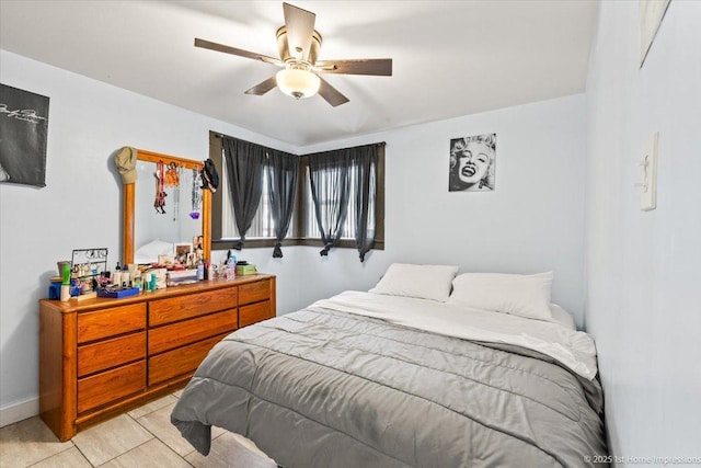 bedroom featuring a ceiling fan