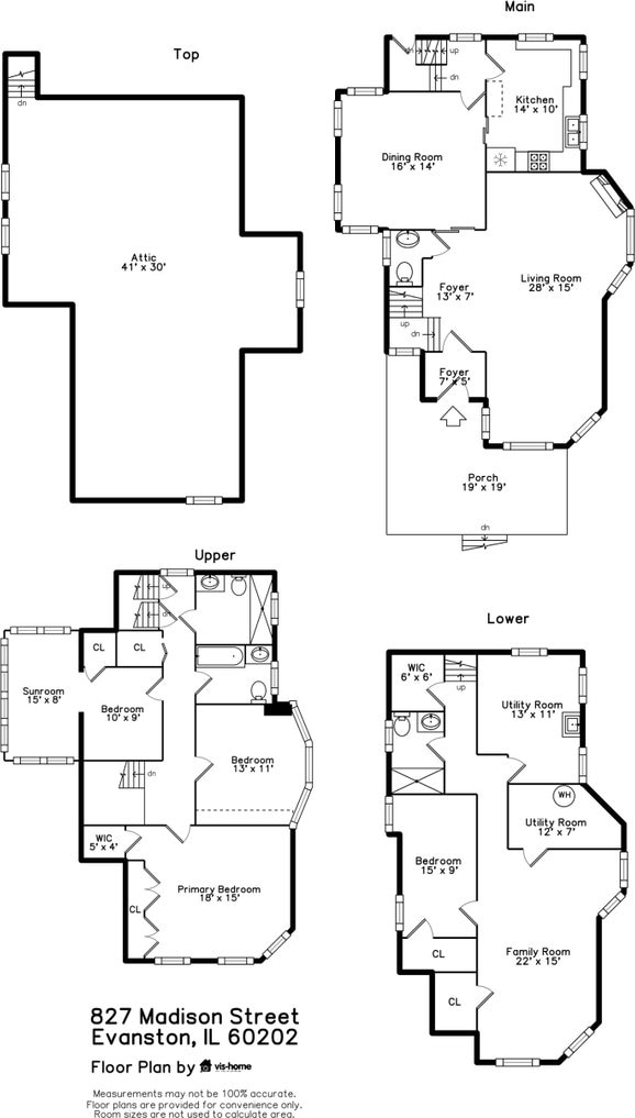 827 Madison St, Evanston, IL 60202 - property floor plan