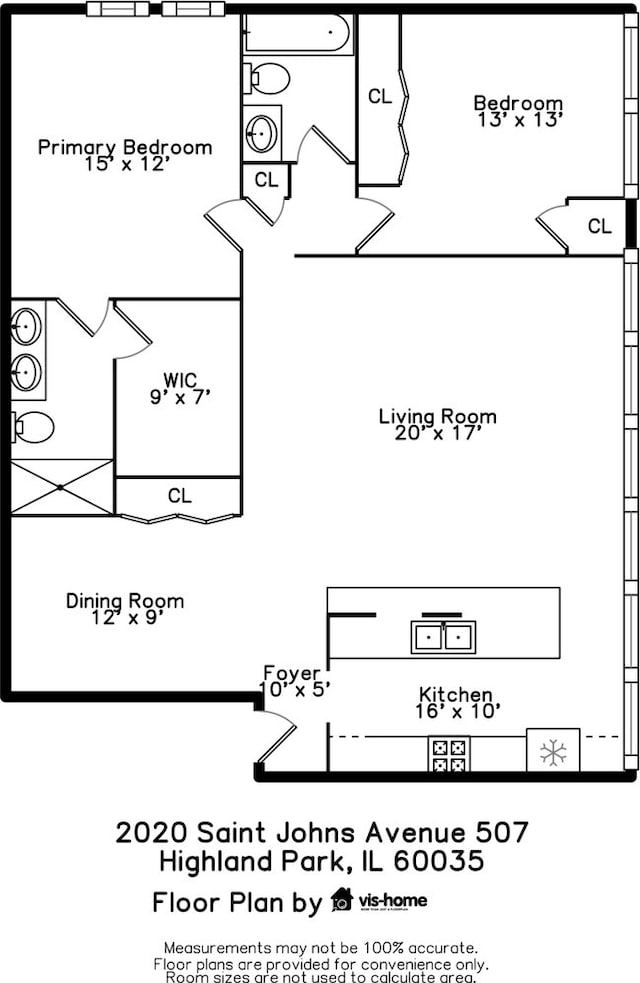 2020 St Johns Ave Unit 507, Highland Park, IL 60035 - room layout
