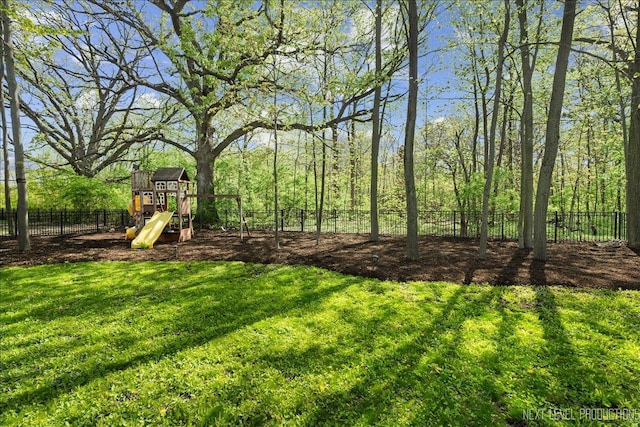 view of yard featuring a playground