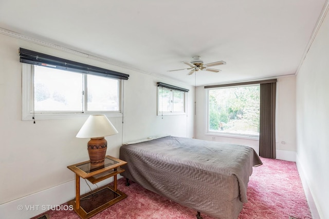 15508 Lavergne Ave, Oak Forest, IL 60452 - carpeted bedroom featuring ceiling fan, baseboards, and crown molding