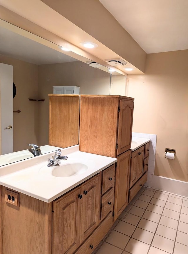 15508 Lavergne Ave, Oak Forest, IL 60452 - bathroom with tile patterned floors, vanity, and baseboards