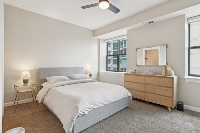 451 W Huron St Unit 1401, Chicago, IL 60654 - bedroom featuring light colored carpet, baseboards, and ceiling fan