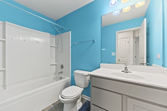 2344 Alison Ave, Pingree Grove, IL 60140 - bathroom featuring toilet, vanity, shower / washtub combination, and baseboards