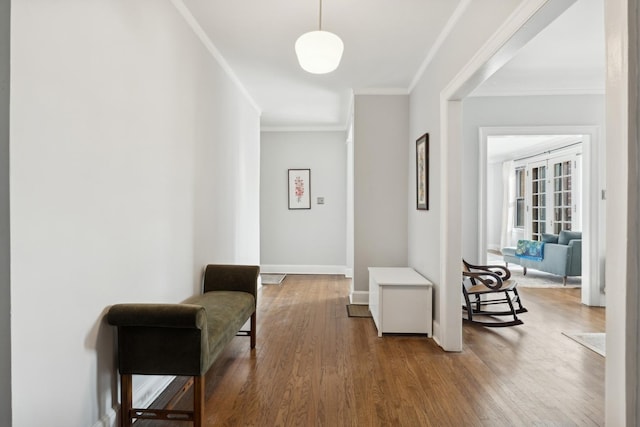 1755 E 55th St Unit 1204, Chicago, IL 60615 - corridor featuring ornamental molding, wood finished floors, and baseboards