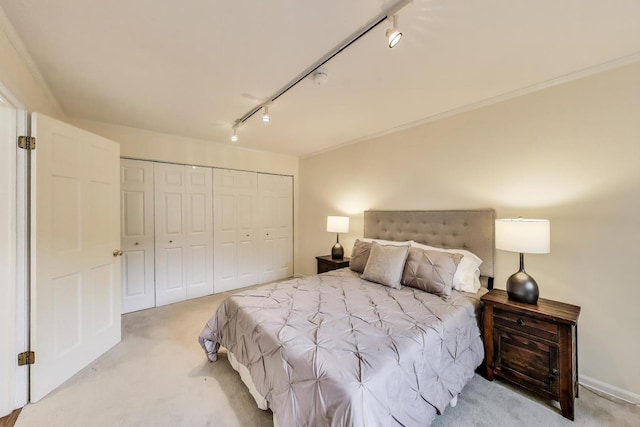 215 W Concord Ln, Chicago, IL 60614 - bedroom with rail lighting, carpet flooring, and a closet