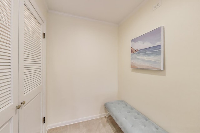 215 W Concord Ln, Chicago, IL 60614 - hallway featuring light carpet, ornamental molding, and baseboards