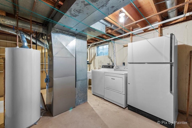 50 Southgate Crse, Saint Charles, IL 60174 - basement with freestanding refrigerator, water heater, and washing machine and clothes dryer