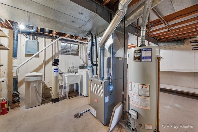 50 Southgate Crse, Saint Charles, IL 60174 - utilities with gas water heater, washer / dryer, electric panel, and heating unit