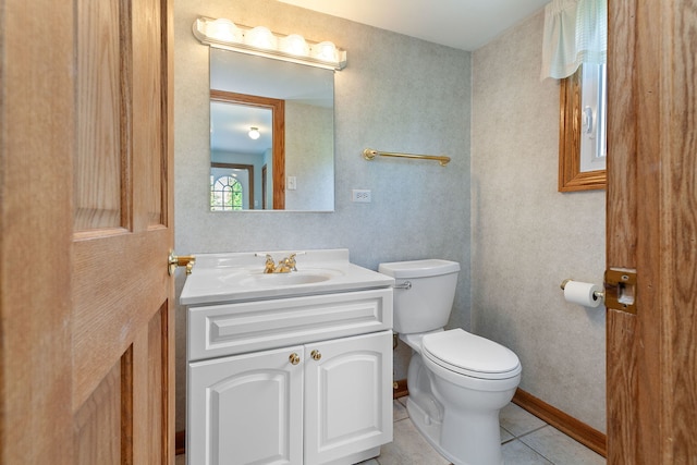 15325 Walnut Rd, Oak Forest, IL 60452 - half bath with toilet, tile patterned flooring, vanity, and baseboards