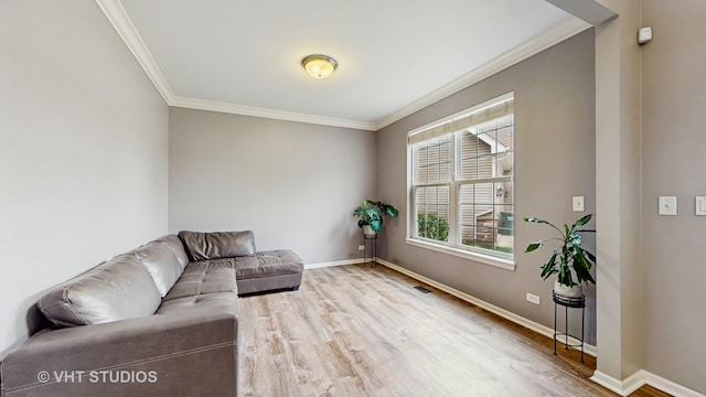 3756 Innesbrook Ct, Algonquin, IL 60102 - living area with crown molding, wood finished floors, and baseboards