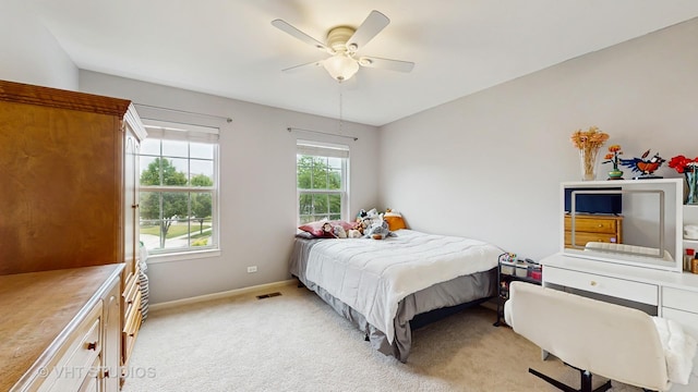 3756 Innesbrook Ct, Algonquin, IL 60102 - bedroom featuring light colored carpet, baseboards, and ceiling fan