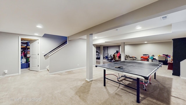 3756 Innesbrook Ct, Algonquin, IL 60102 - game room featuring recessed lighting, baseboards, and light colored carpet