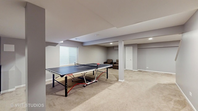 3756 Innesbrook Ct, Algonquin, IL 60102 - rec room with carpet flooring, baseboards, and recessed lighting