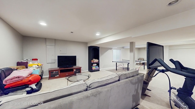 3756 Innesbrook Ct, Algonquin, IL 60102 - living area featuring carpet floors, baseboards, and recessed lighting