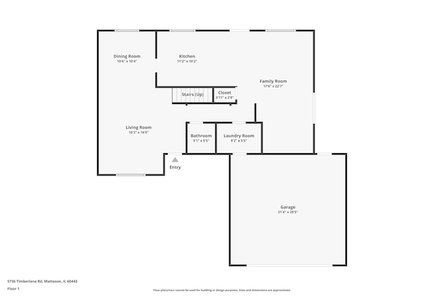 5736 Timberlane Rd, Matteson, IL 60443 - property floor plan