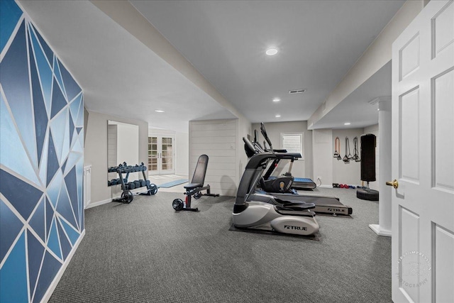 4N749 Old Farm Rd, Saint Charles, IL 60175 - workout room featuring baseboards and recessed lighting