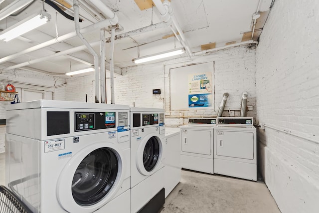 shared laundry with independent washer and dryer