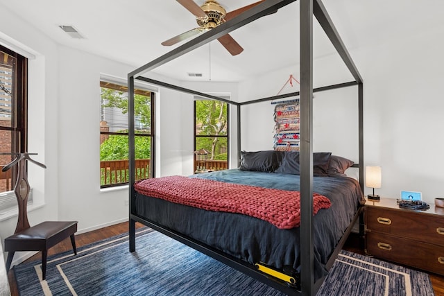921 W Gunnison St Unit 1W, Chicago, IL 60640 - bedroom with wood finished floors and a ceiling fan