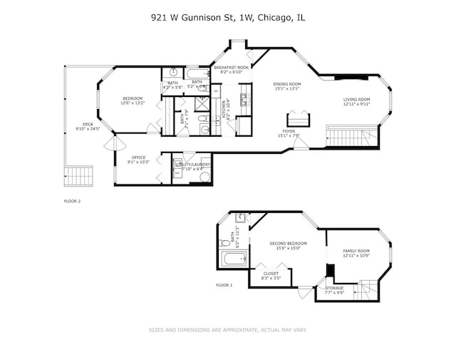 921 W Gunnison St Unit 1W, Chicago, IL 60640 - home floor plan