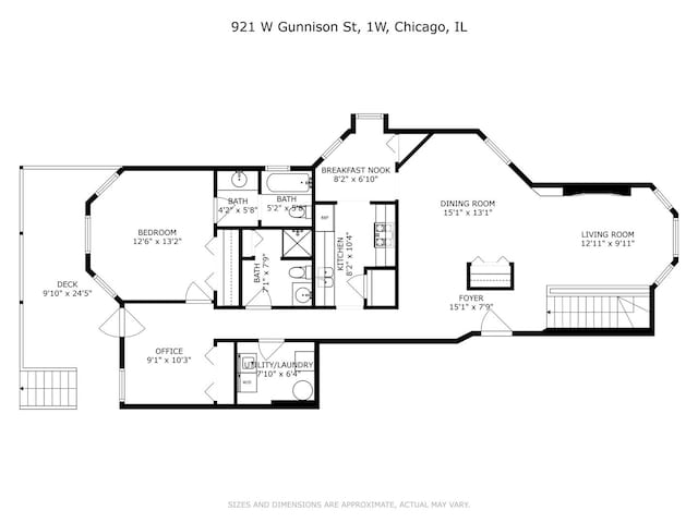 921 W Gunnison St Unit 1W, Chicago, IL 60640 - room layout